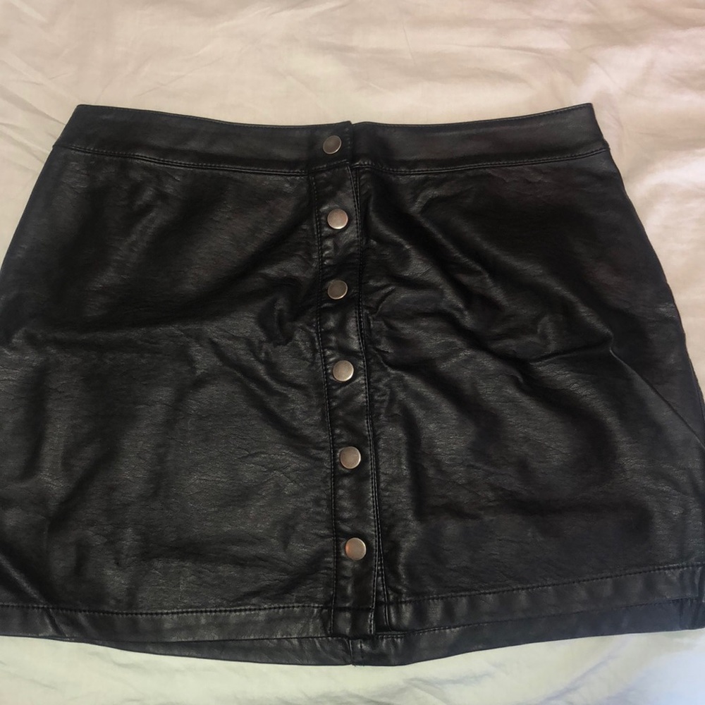Mini leather skirt